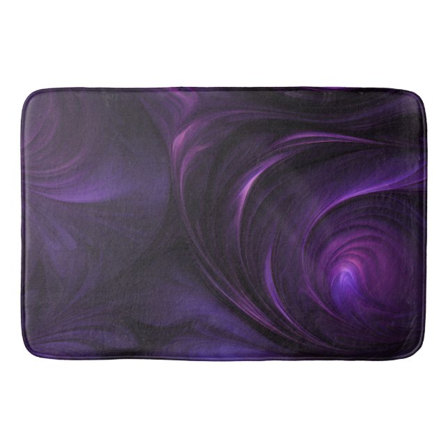 Dark Purple Swirl Design Bath Mat (Front)