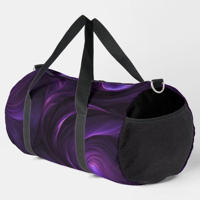 Dark Purple Swirl Design Duffle Bag (Right Corner)