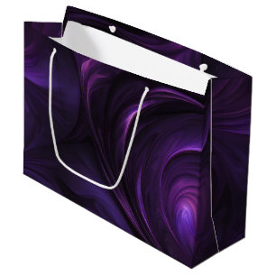 Dark Purple Swirl Design Large Gift Bag