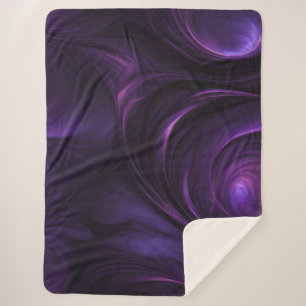Dark Purple Swirl Design Sherpa Blanket