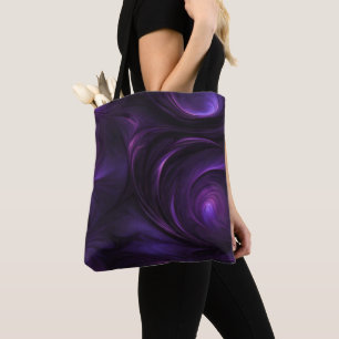 Dark Purple Swirl Design Tote Bag