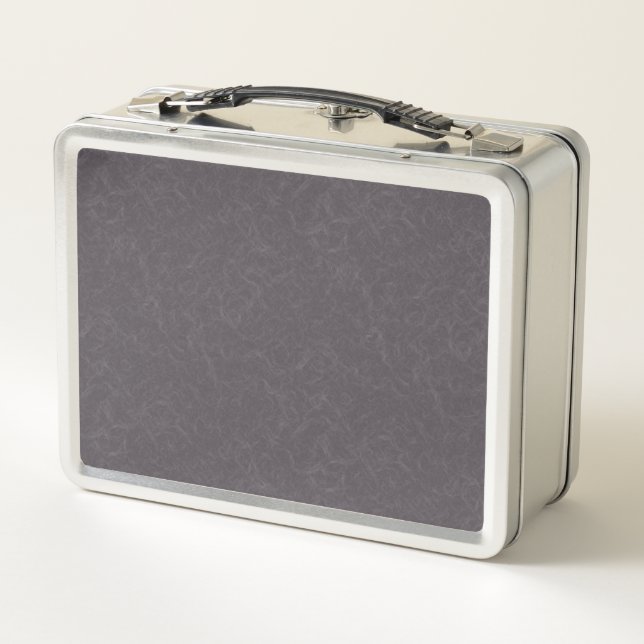Dark purple textured surface swirling pattern metal lunch box (Back)