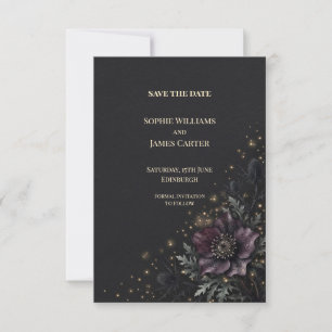 Dark Purple Thistle Wedding Save the Date