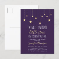 Dark Purple Twinkle Little Star Baby Shower