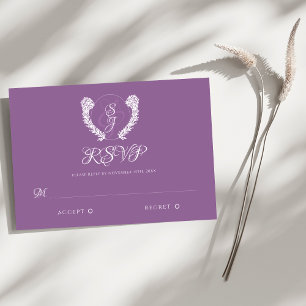 Dark Purple Vintage Wedding Response Card