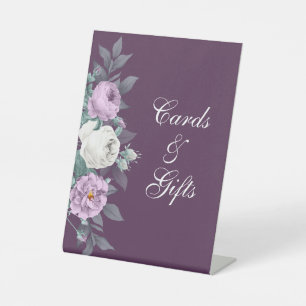 Dark Purple Wedding Pedestal Sign