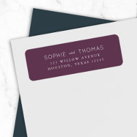 Dark Purple Wedding Return Address