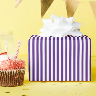 Dark Purple & White Stripes Wrapping Paper