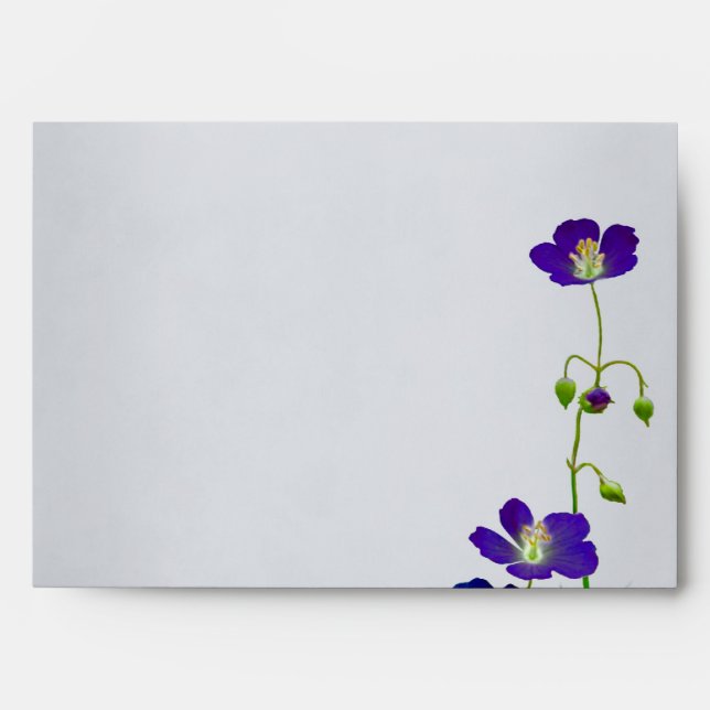 Dark Purple Wilflower Wedding Envelopes (Front)