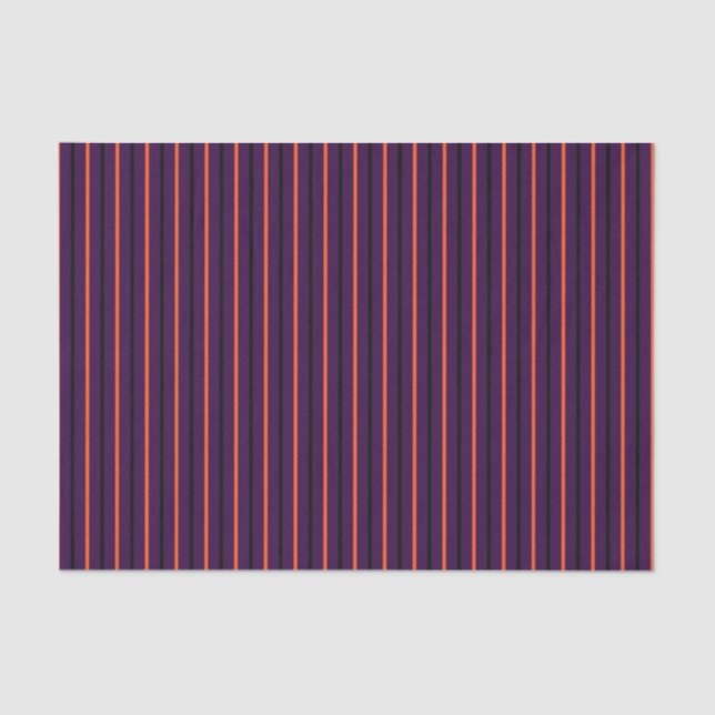Dark Purple with Black & Orange Stripes Tissue Paper (Front)