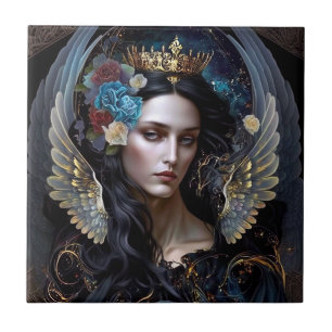 Dark Queen Angel Fantasy Art Ceramic Tile