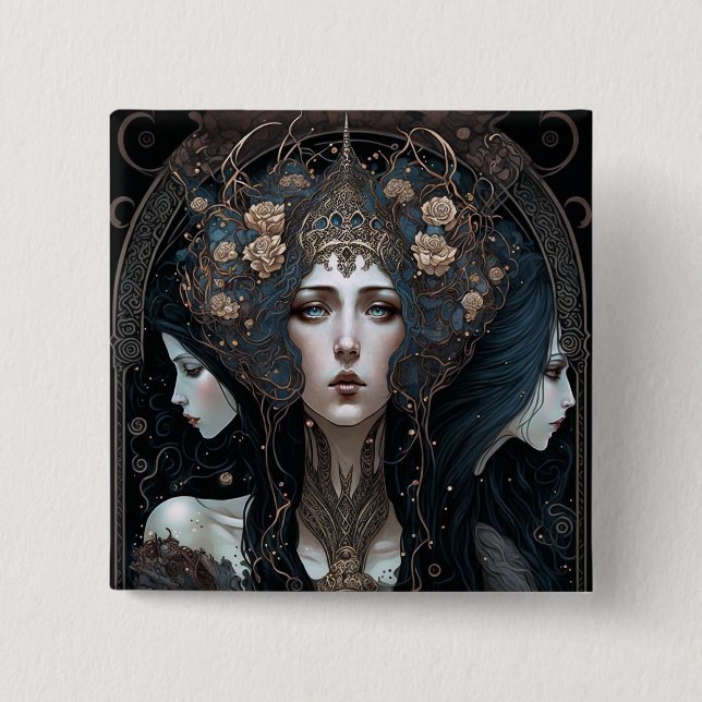 Dark Queen Fantasy Art 15 Cm Square Badge (Front)