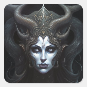 Dark Queen Fantasy Art Square Sticker