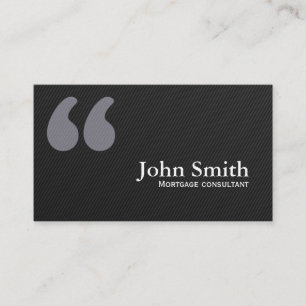 Dark Quote Marks Mortgage Agent Business Card