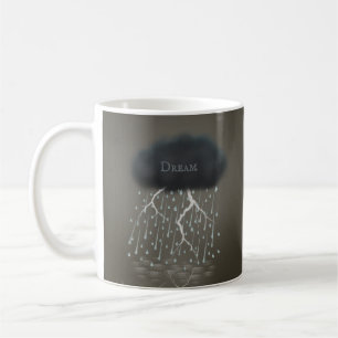 Dark Rain Clouds & Lightning Surreal Personalised Coffee Mug