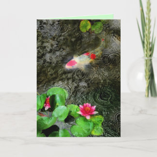 dark rain, Koi greeting cards