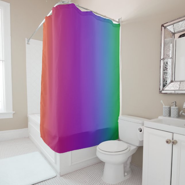 Dark Rainbow Colours Shower Curtain (In Situ)