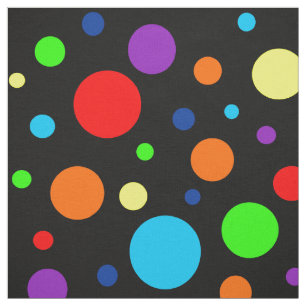 Dark Rainbow Spots Fabric