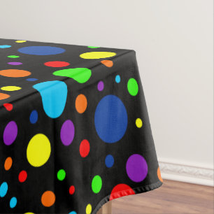 Dark Rainbow Spots Tablecloth