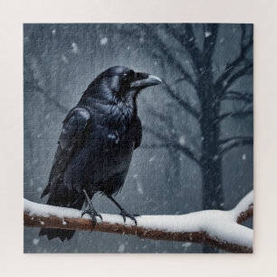Dark Raven Black Bird Jigsaw Puzzle
