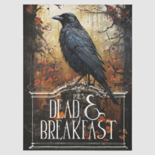 Dark Raven Gothic Halloween Poe's Dead Breakfast Tissue Paper