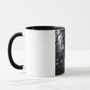 Dark Raven Mug - Black Gothic Fantasy Bird Ceramic