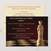 Dark Red 30th Birthday Party Chess Queen