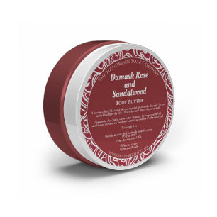 Dark Red Abstract Cosmetics Jar Label