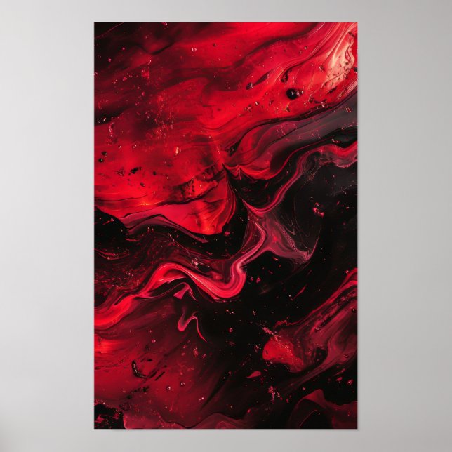 Dark Red Abstract Texture Design Poster (Front)