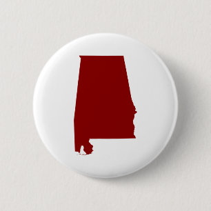 Dark Red Alabama Shape 6 Cm Round Badge