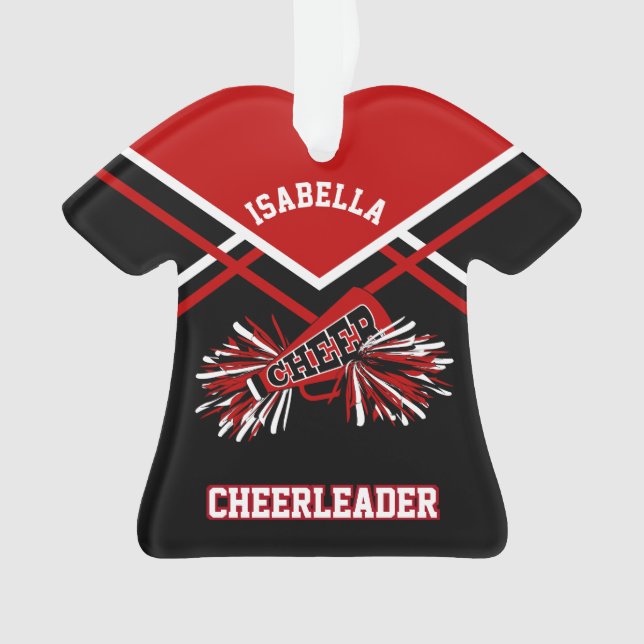 Dark Red and Black Cheerleader Ornament (Front)