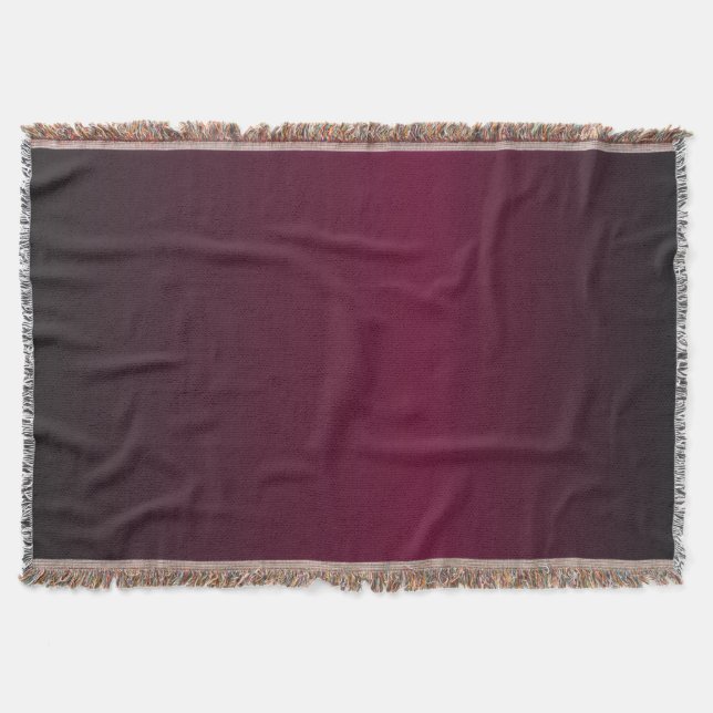 Dark Red and Black Ombre Pattern Throw Blanket (Front)