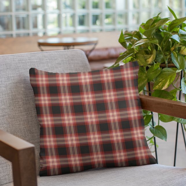 Dark Red and Black Plaid Pattern Cushion (Creator Uploaded)