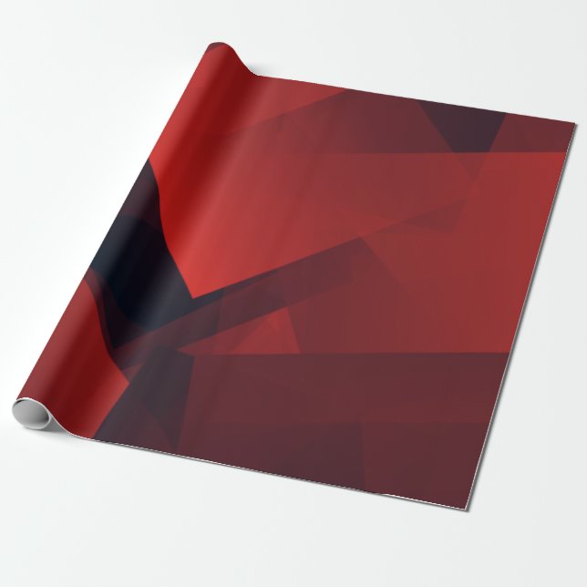 Dark Red and Black Square Pattern Wrapping Paper (Unrolled)