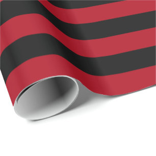 Dark Red and Black Stripe Wrapping Paper