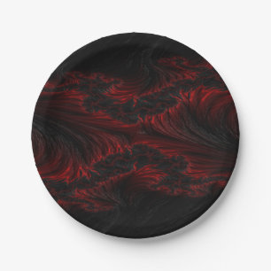 Dark red and black waves hd wallpaper paper plate