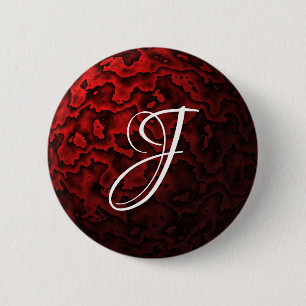 Dark Red and Black Wavy Pattern 6 Cm Round Badge