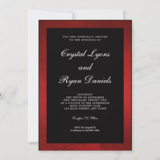 Dark Red and Black Wedding Invitation