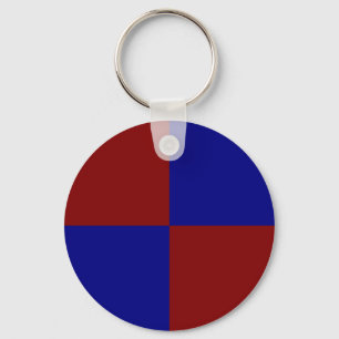 Dark Red and Blue Rectangles Key Ring