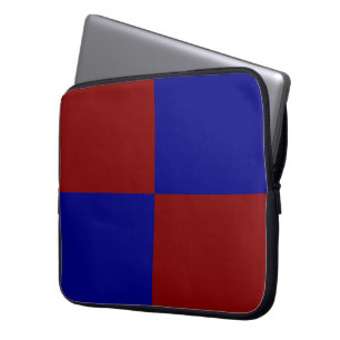 Dark Red and Blue Rectangles Laptop Sleeve