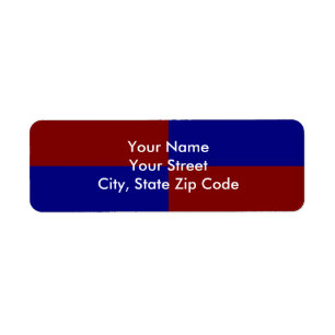 Dark Red and Blue Rectangles return address label