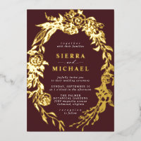 Dark Red and Gold | Luxe Burgundy Floral Wedding