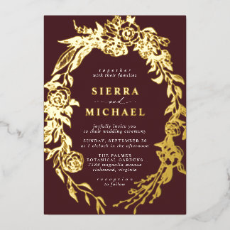 Dark Red and Gold | Luxe Burgundy Floral Wedding