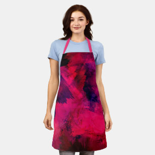 Dark Red and Purple Bold & Modern Abstract Apron