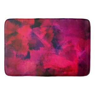 Dark Red and Purple Bold & Modern Abstract Bath Mat