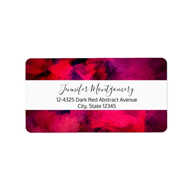 Dark Red and Purple Bold & Modern Abstract Label (Front)