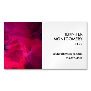 Dark Red and Purple Bold & Modern Abstract Magnetic Business Card