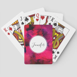 Dark Red and Purple Bold & Modern Abstract Playing Cards