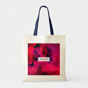 Dark Red and Purple Bold & Modern Abstract Tote Bag