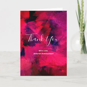 Dark Red and Purple Modern Abstract Thank You Card